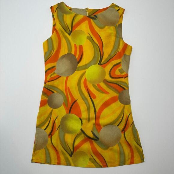 Vintage 1960’s Cotton Geometric Print Tunic Top - Picture 1 of 6